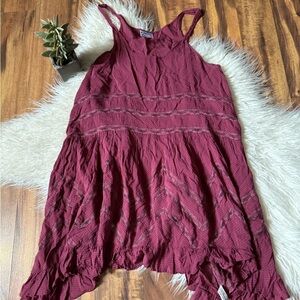 Free People Burgundy Sleeveless Top